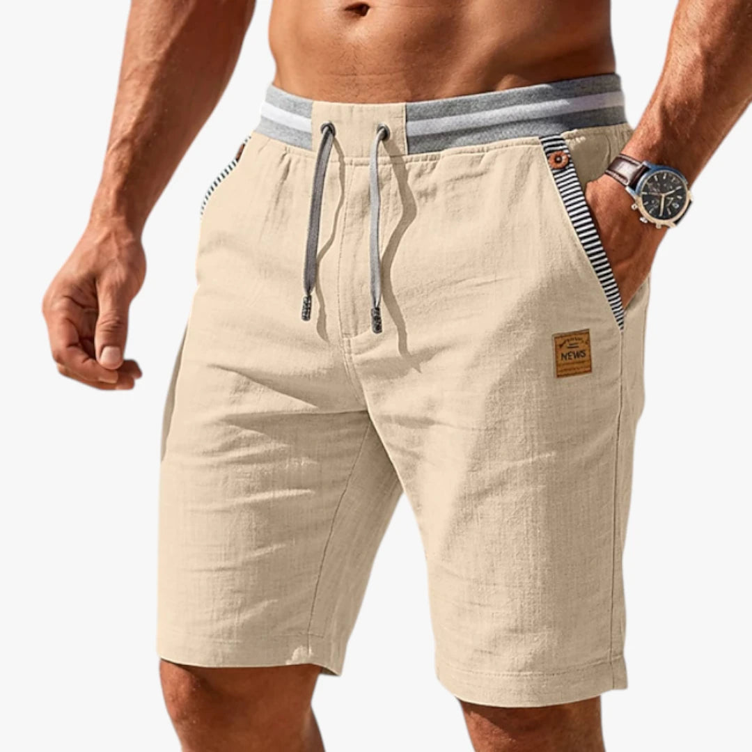 Herre Knælange Shorts med Lommer og Bindebånd