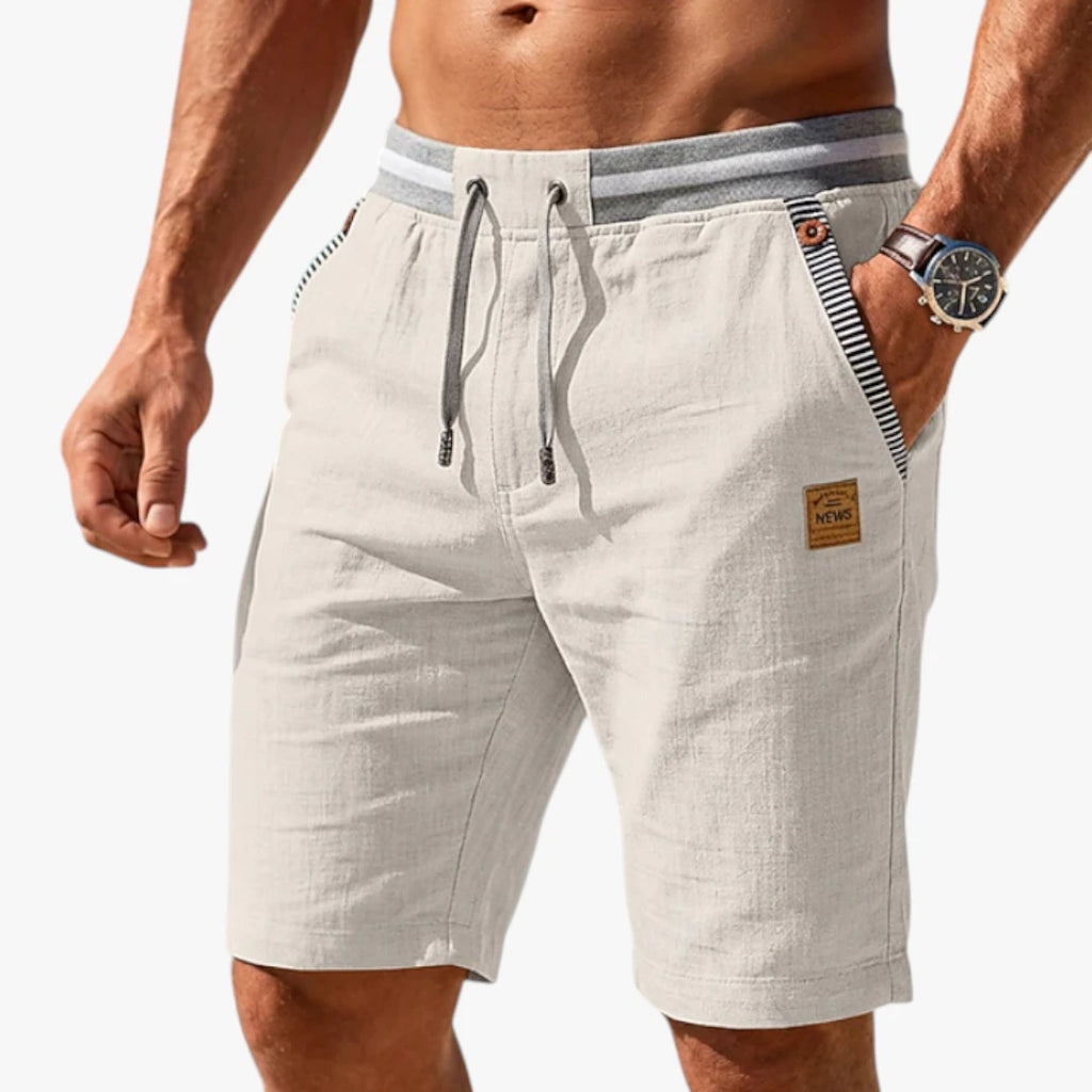 Herre Knælange Shorts med Lommer og Bindebånd