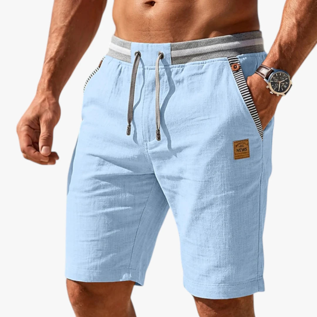 Herre Knælange Shorts med Lommer og Bindebånd