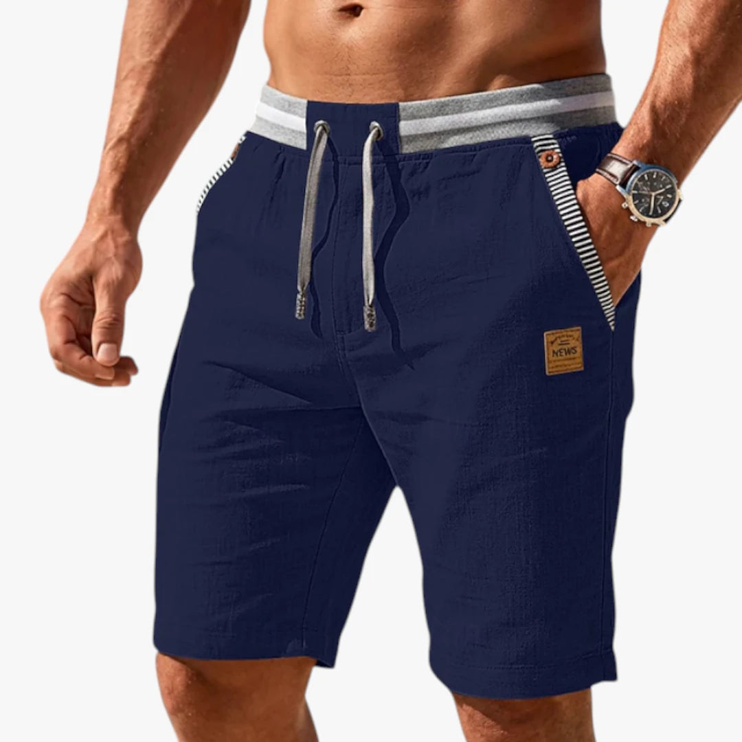 Herre Knælange Shorts med Lommer og Bindebånd