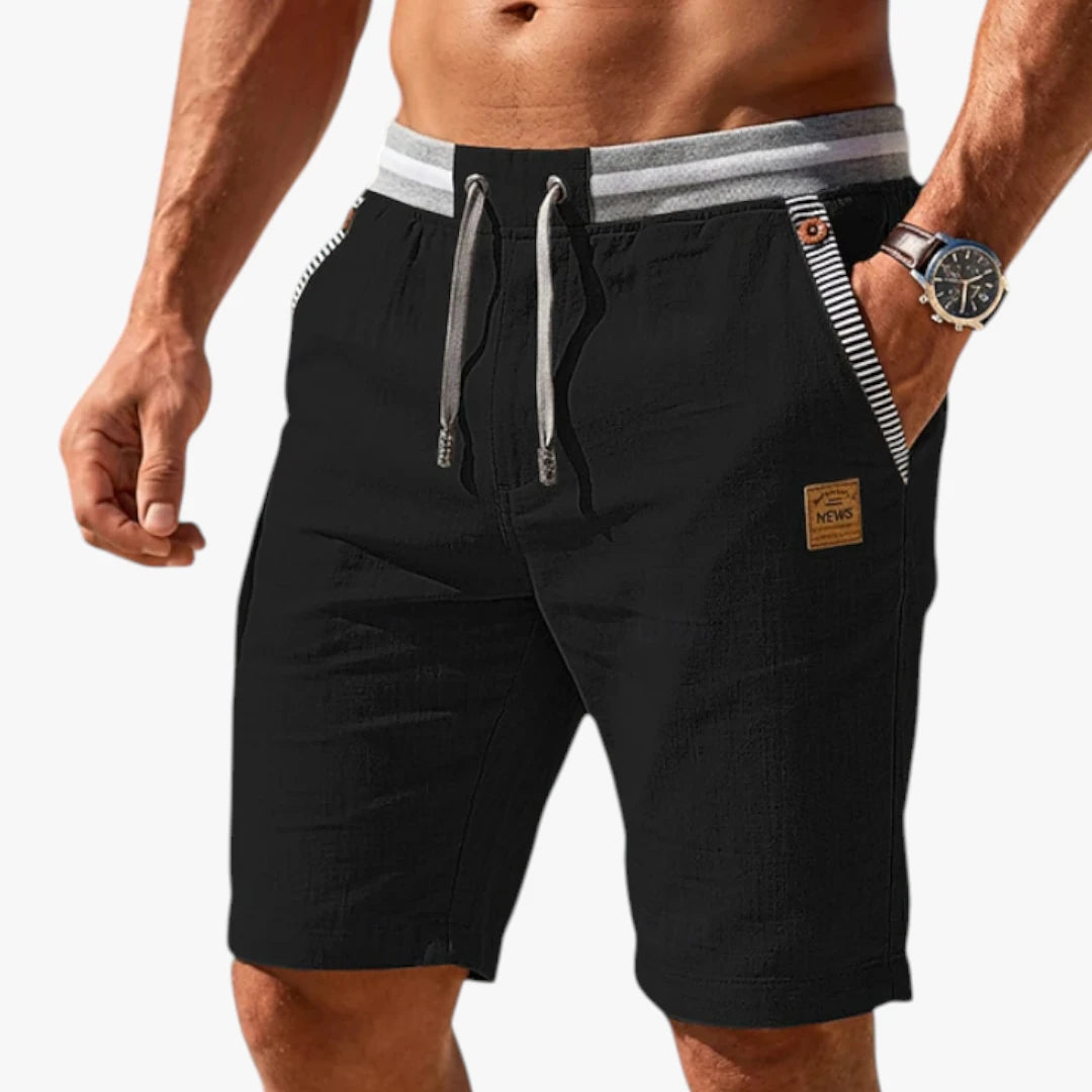 Herre Knælange Shorts med Lommer og Bindebånd