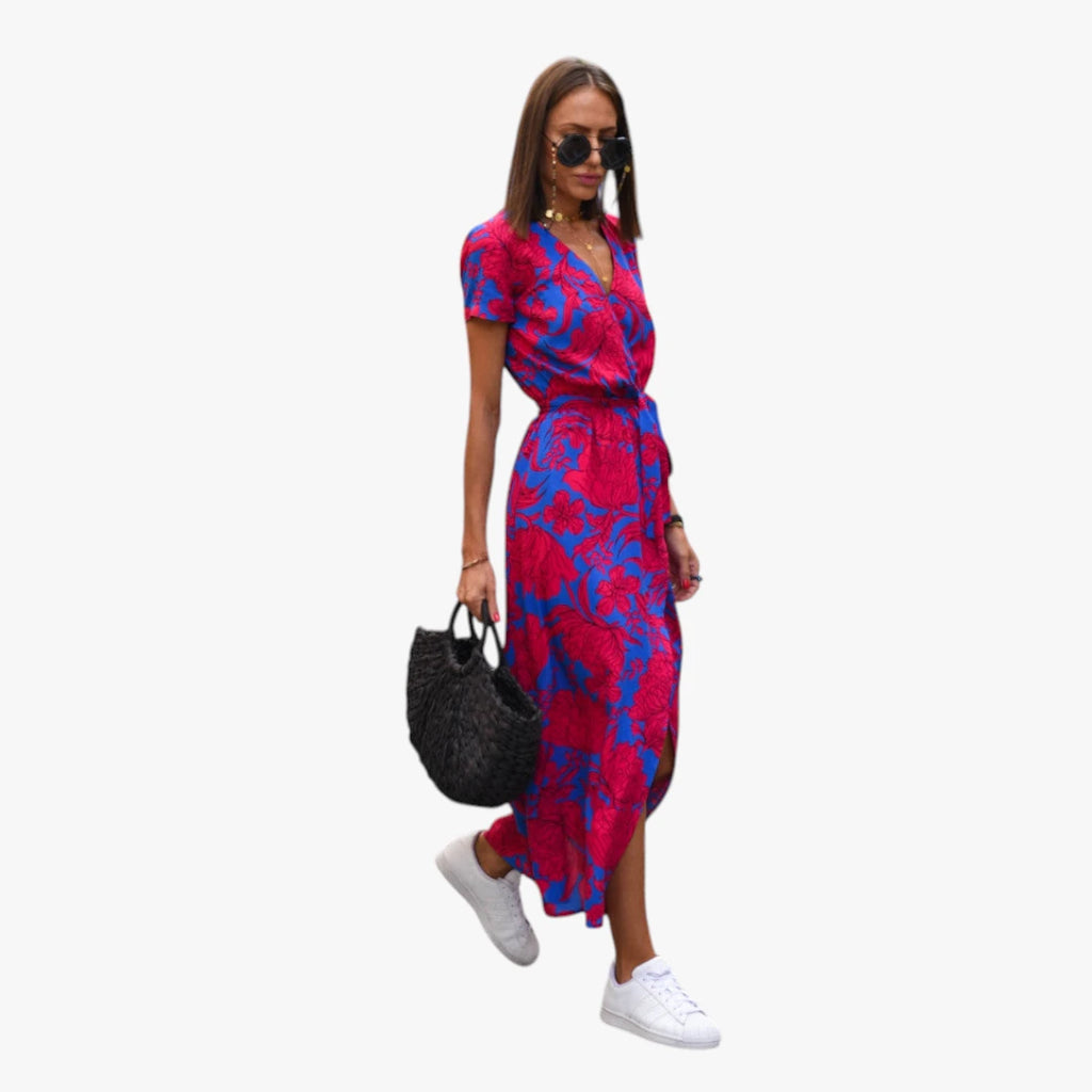 Dame Sommer Midi Smock Kjole med Slids