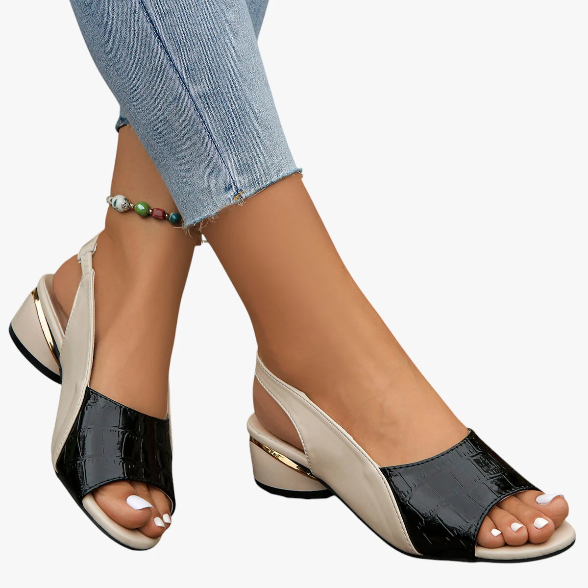 Dame Elegante Sandaler med Blokhæl og Rem