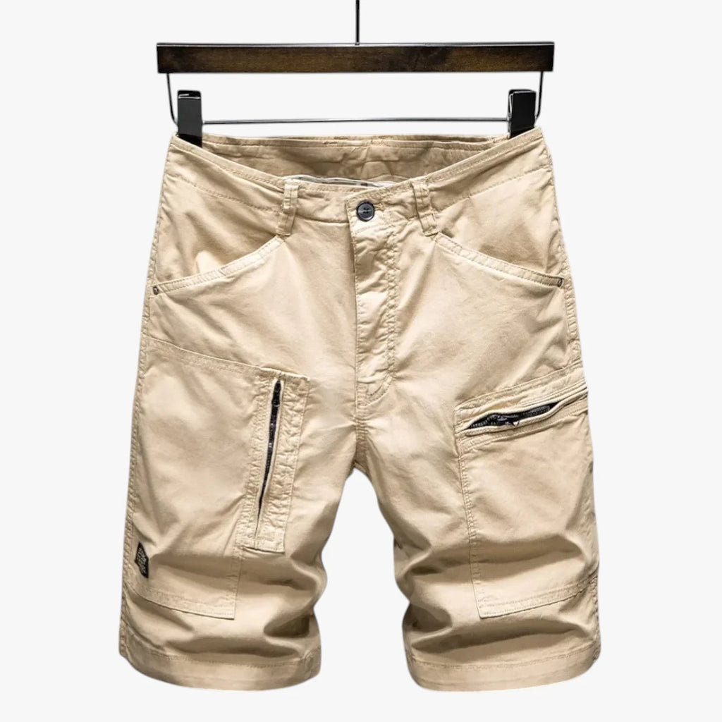 Herre Cargo Shorts med Mange Lommer og Lynlås