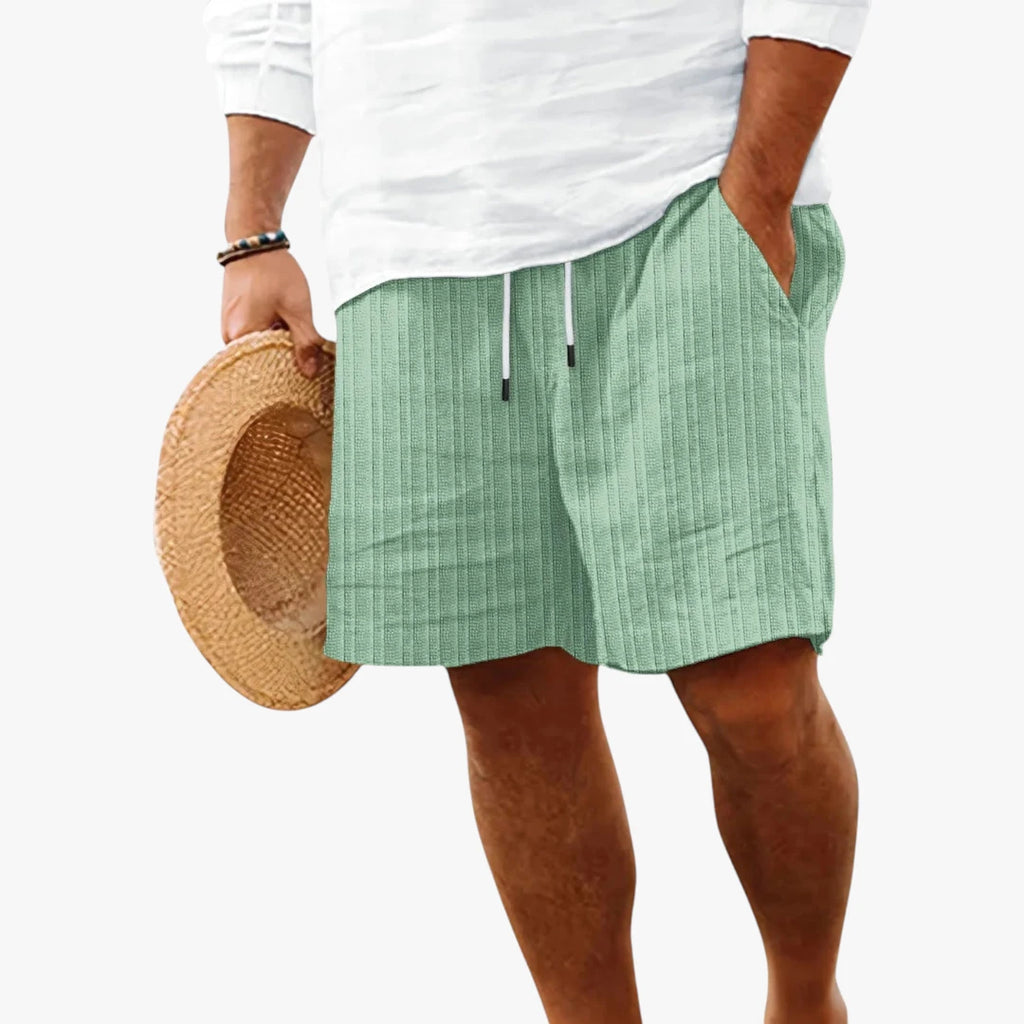 Herre Knælange Shorts med Knapper og Sidelommer