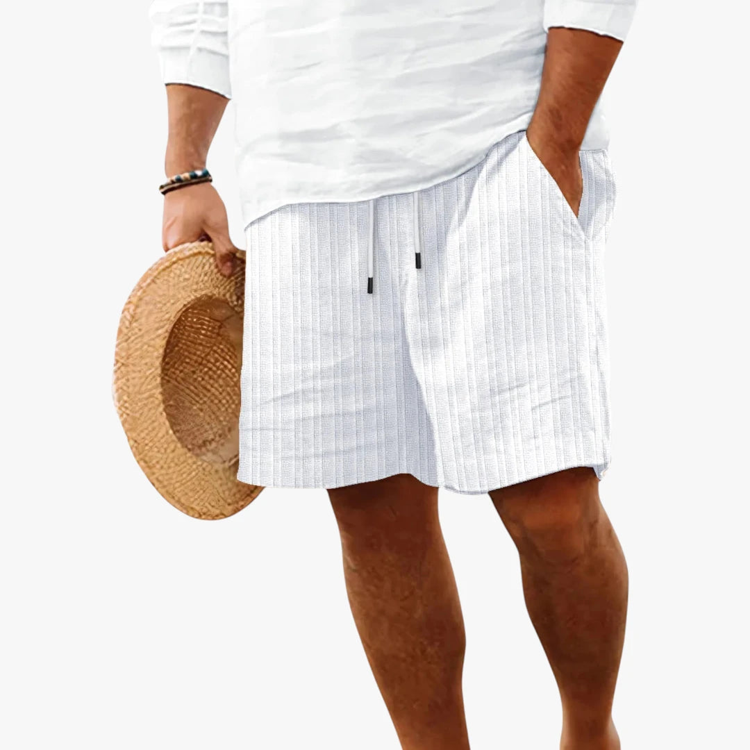 Herre Knælange Shorts med Knapper og Sidelommer