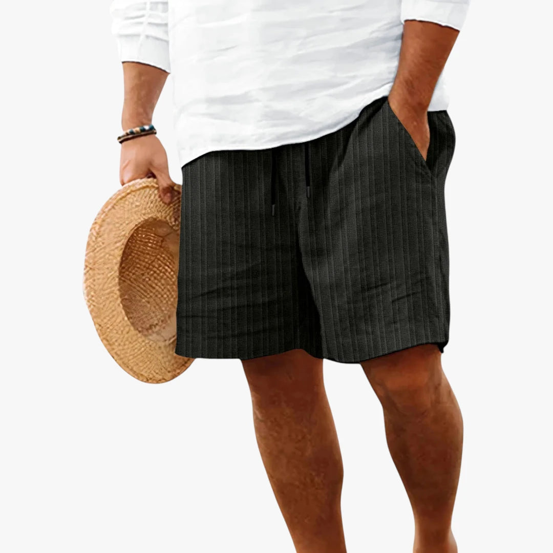 Herre Knælange Shorts med Knapper og Sidelommer