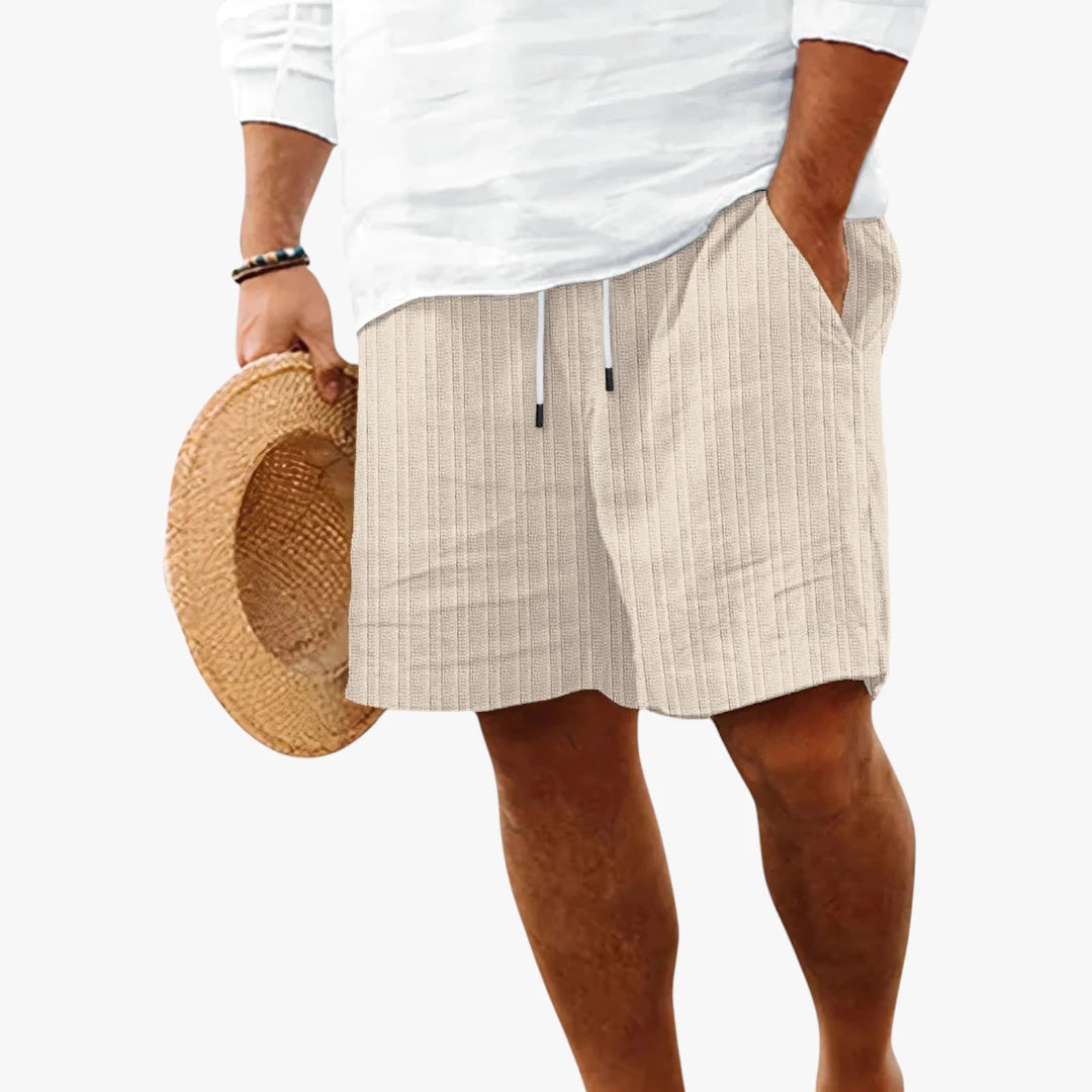 Herre Knælange Shorts med Knapper og Sidelommer