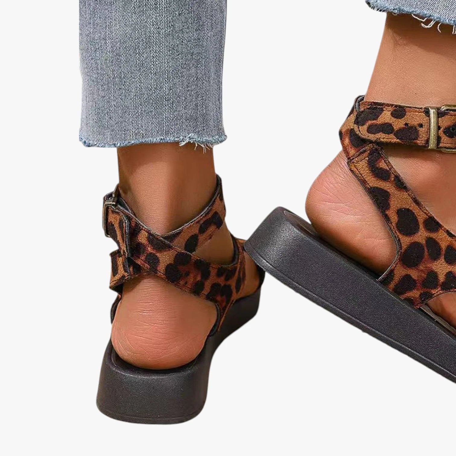 Dame Komfort Plateau Sandaler med Rem