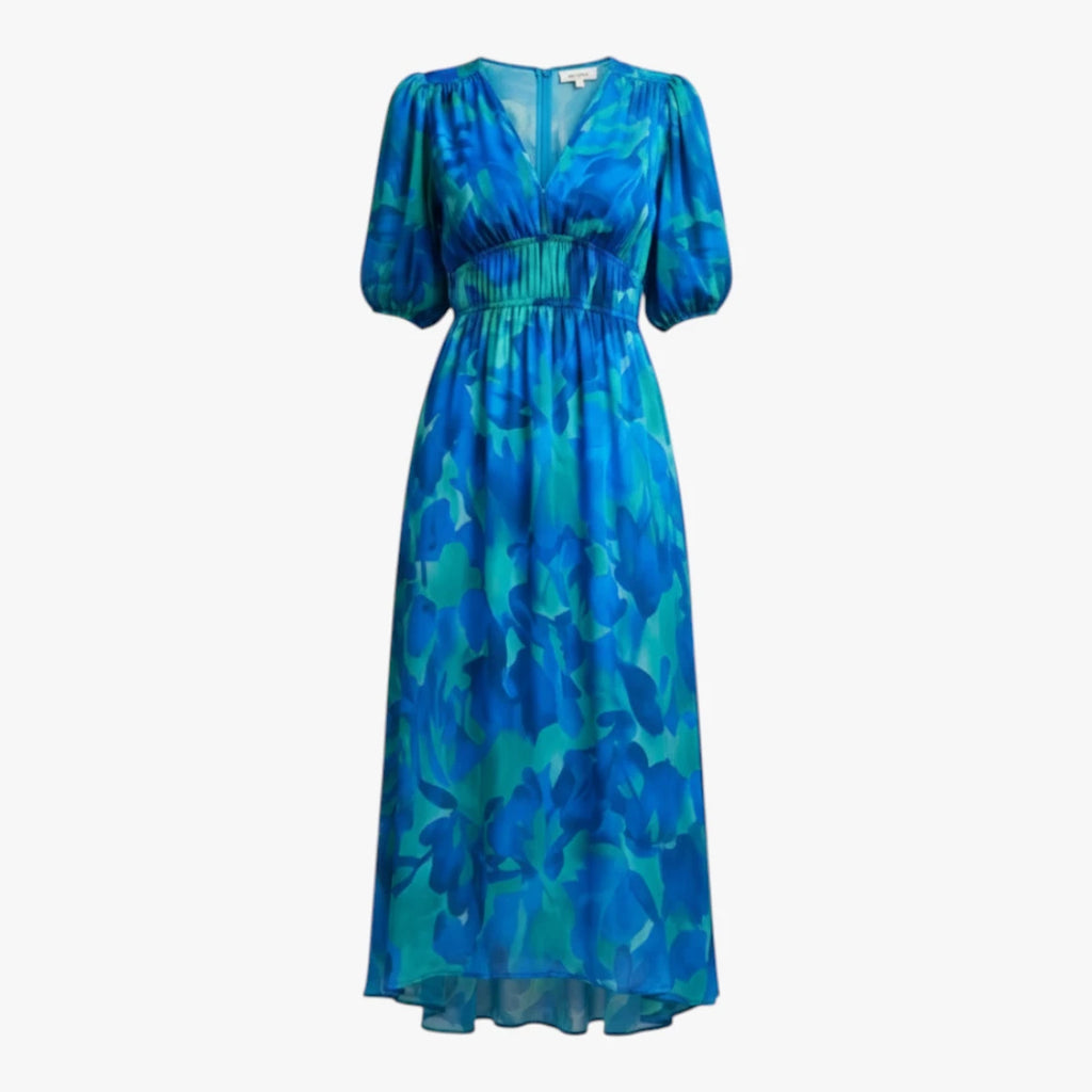 Dame Boho Midi Sommerkjole med V-udskæring og Mønster