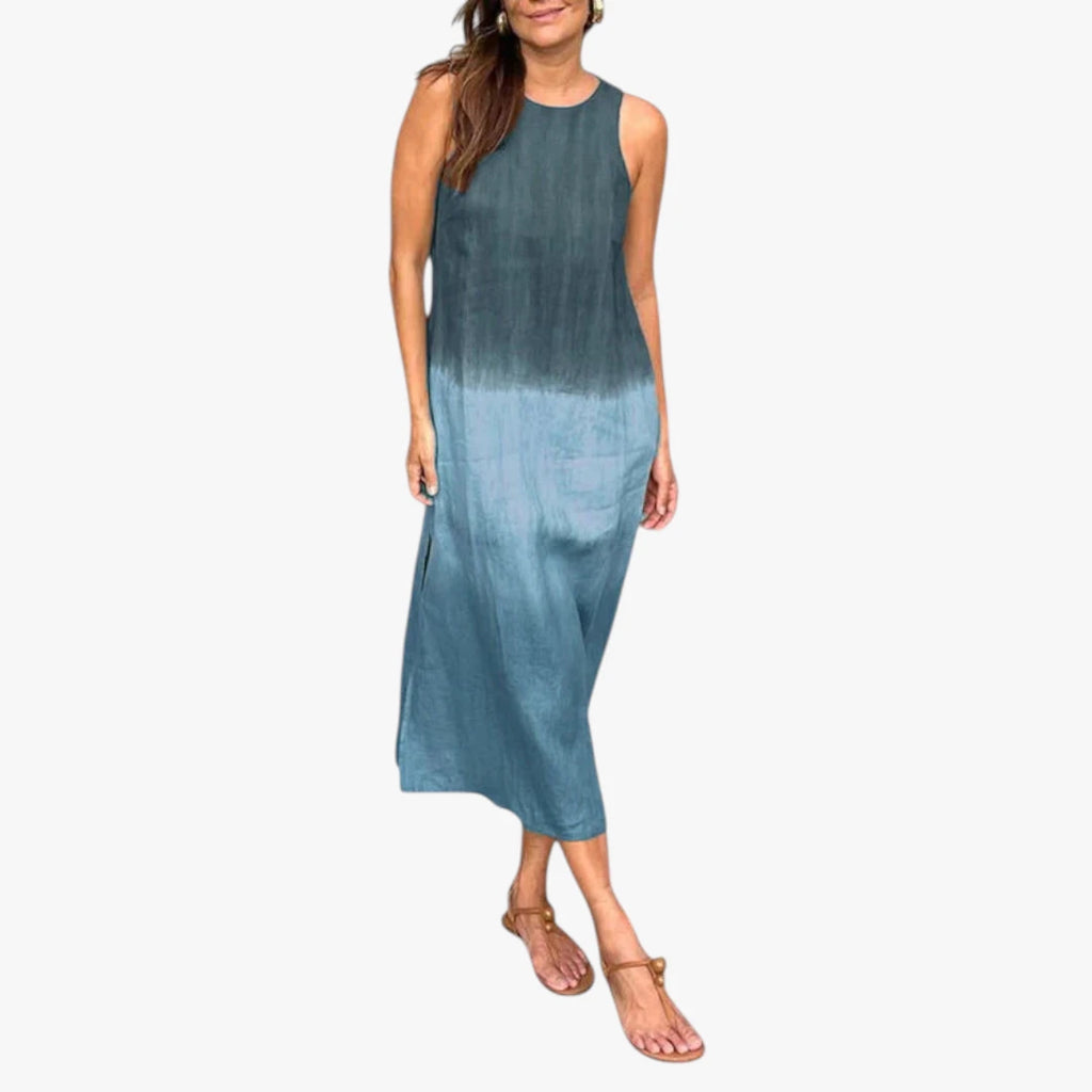 Dame Elegant Maxi Sommerkjole med Halterneck og Løs Pasform