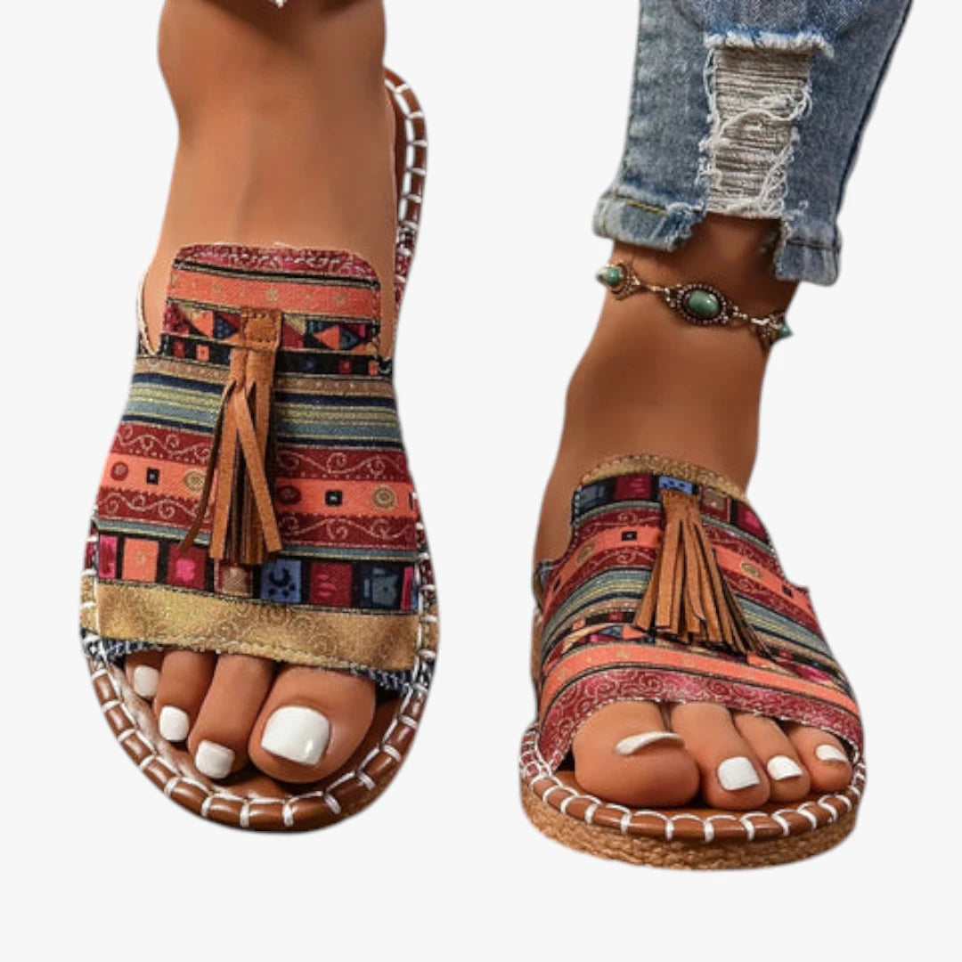 Dame Flade Sandaler med Tassel og Lukket Tå