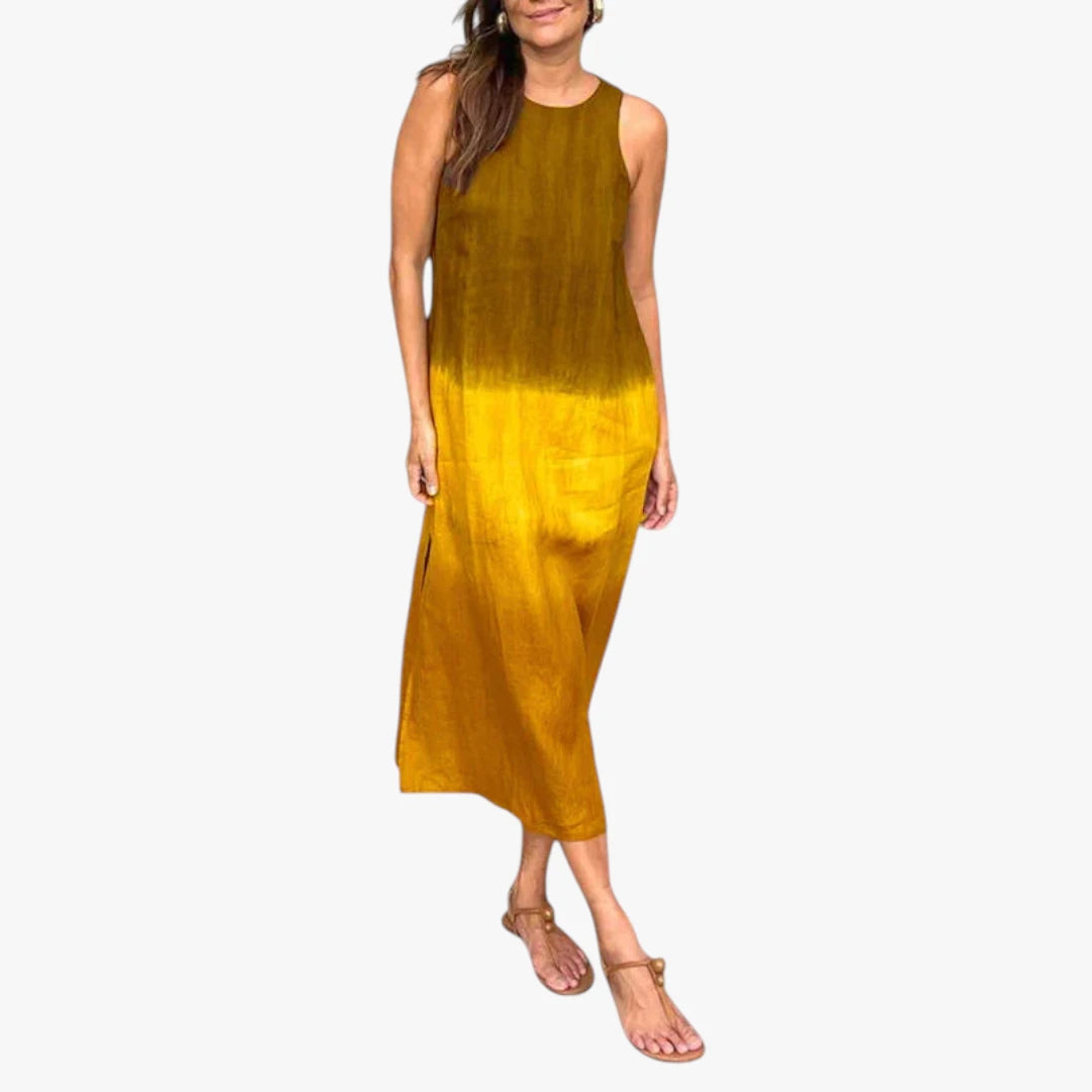 Dame Elegant Maxi Sommerkjole med Halterneck og Løs Pasform