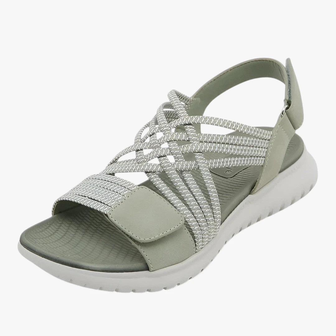 Dame Flettede Flade Sandaler med Svangstøtte og Velcro