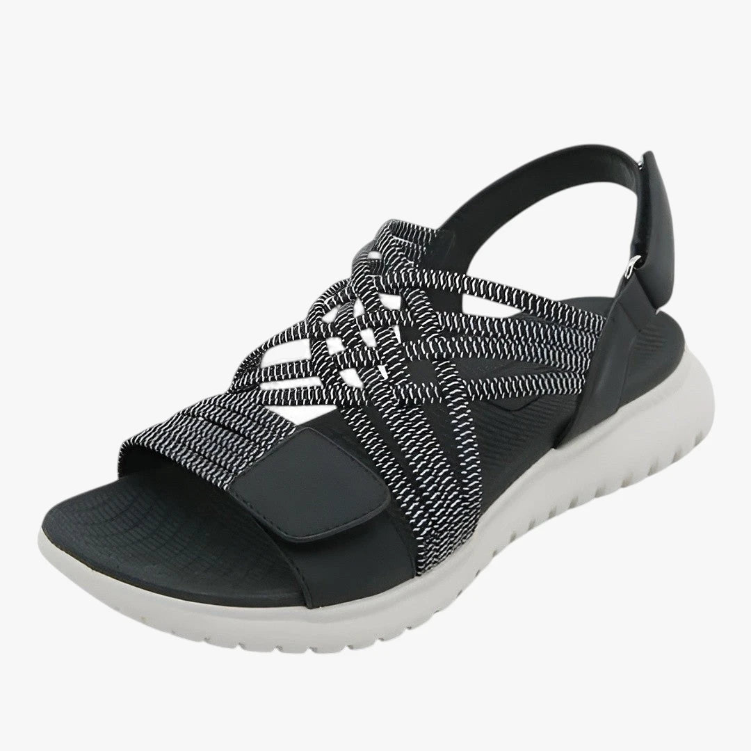 Dame Flettede Flade Sandaler med Svangstøtte og Velcro