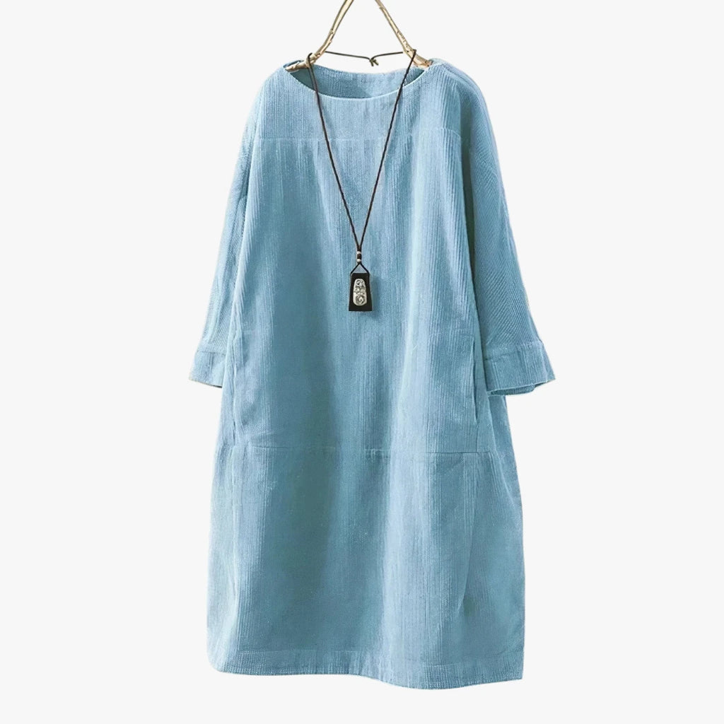 Dame Oversize Mini Sommerkjole med Lange Ærmer