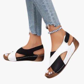 Dame Plateau Sandaler med Svangstøtte og Velcro