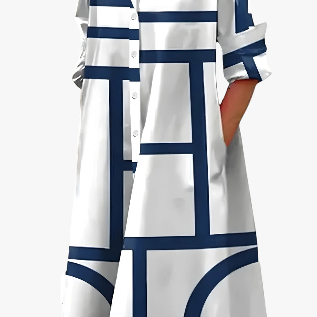 Dame Elegant Midi Sommerkjole med Krave