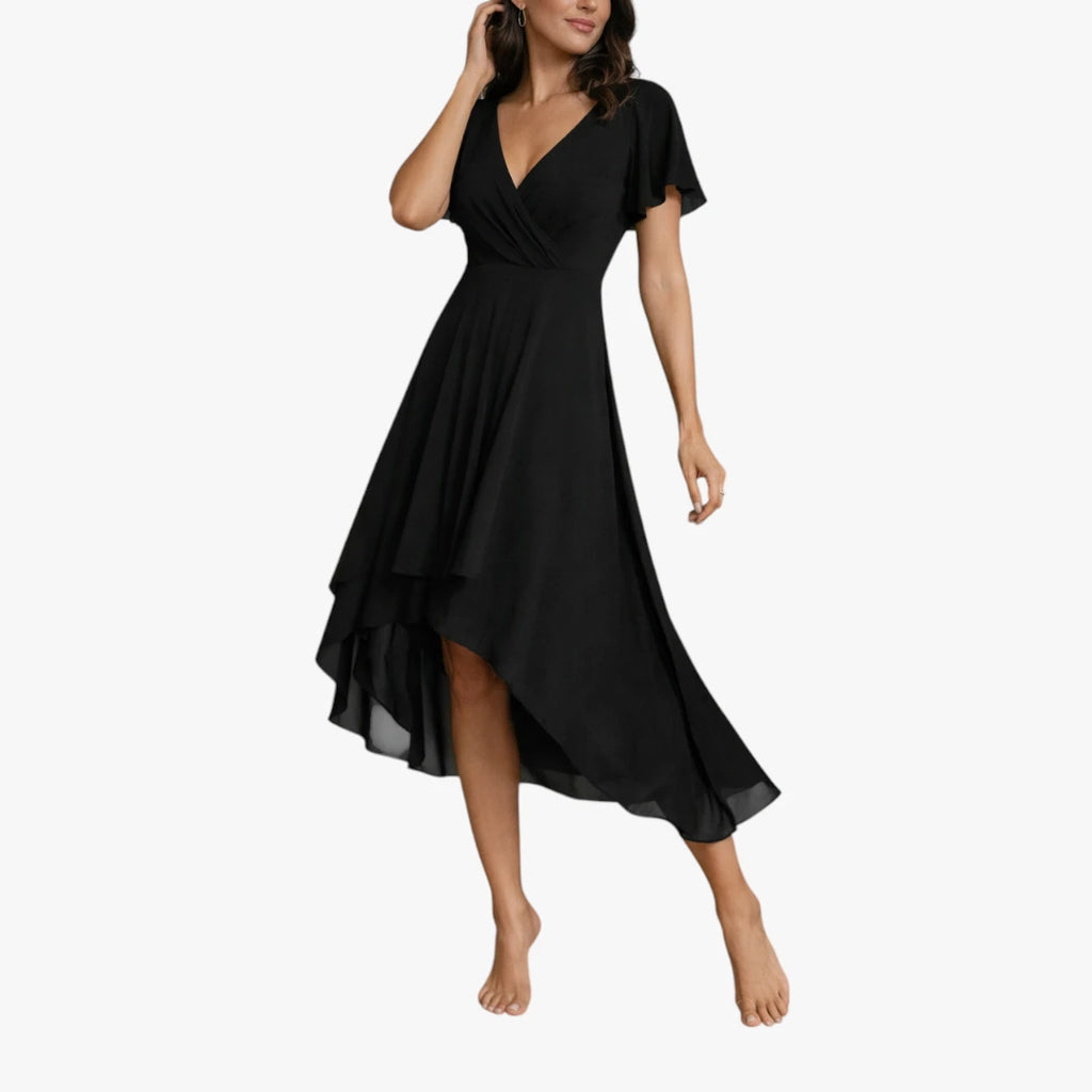 Dame Elegant Sommerkjole med Flæser