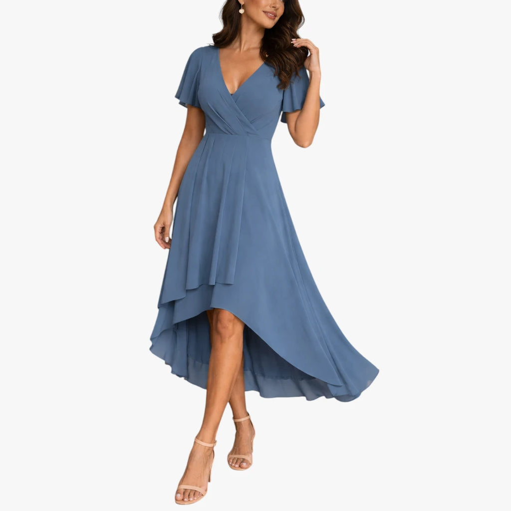 Dame Elegant Sommerkjole med Flæser