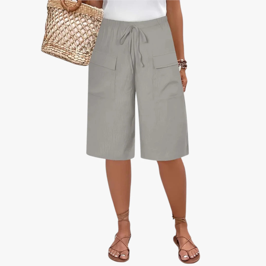Dame Lange Løse  Shorts med Sidelommer