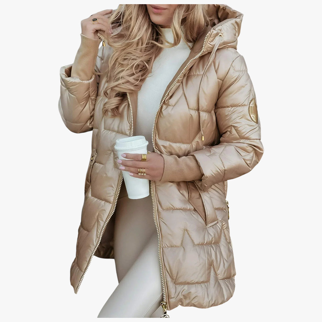 Dame lang quiltet jakke | Vinter