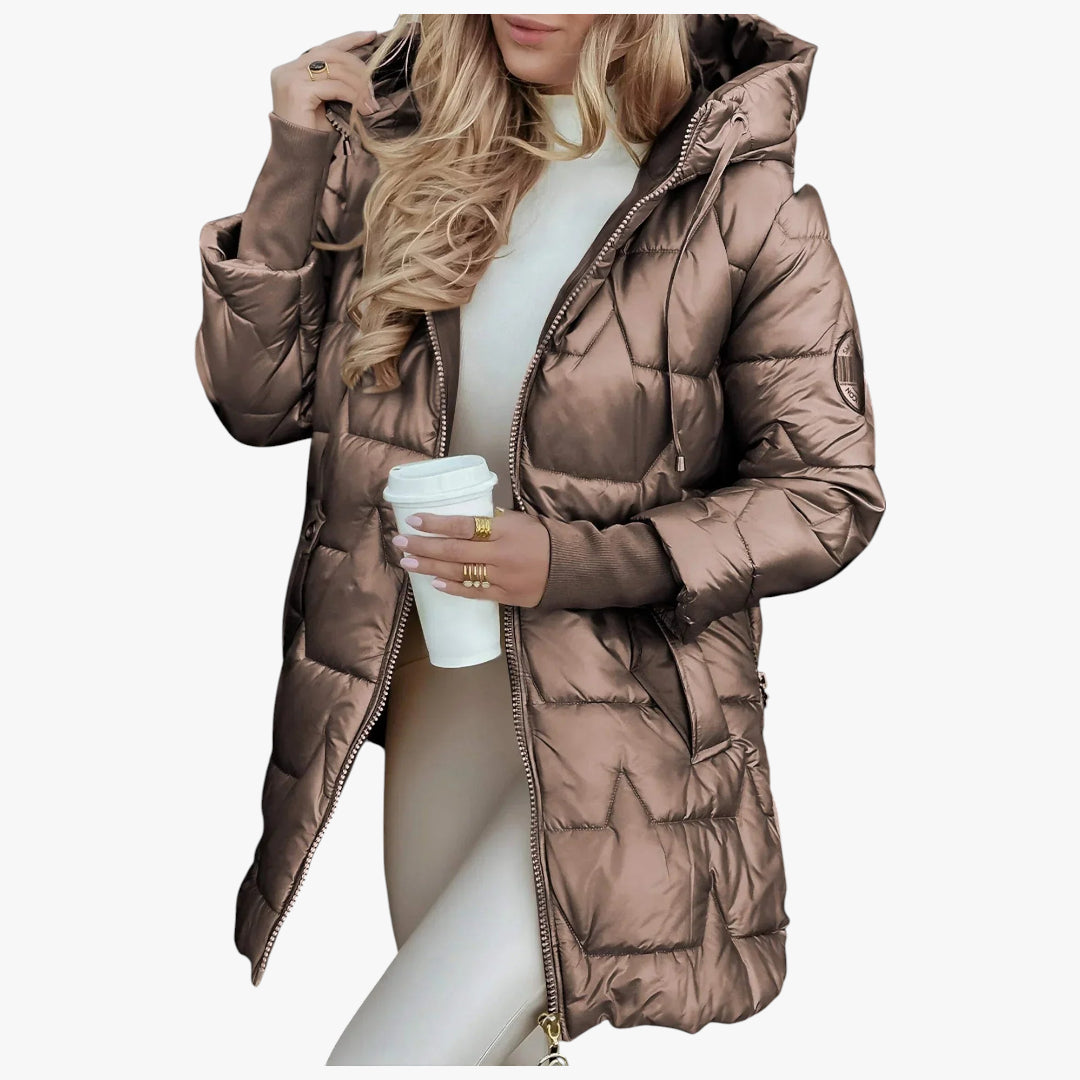 Dame lang quiltet jakke | Vinter