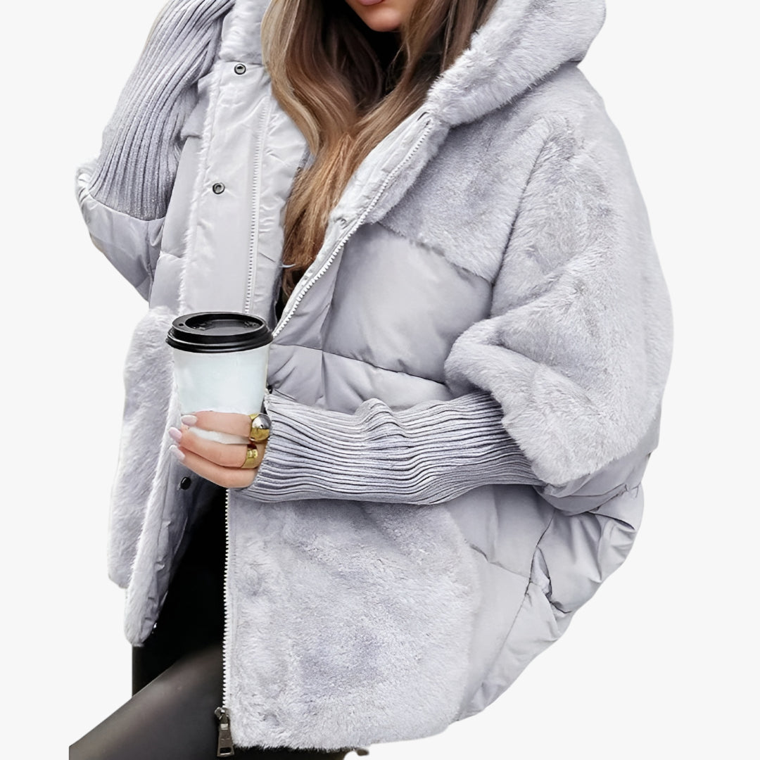 Dame hætte vinterjakke | Quiltet