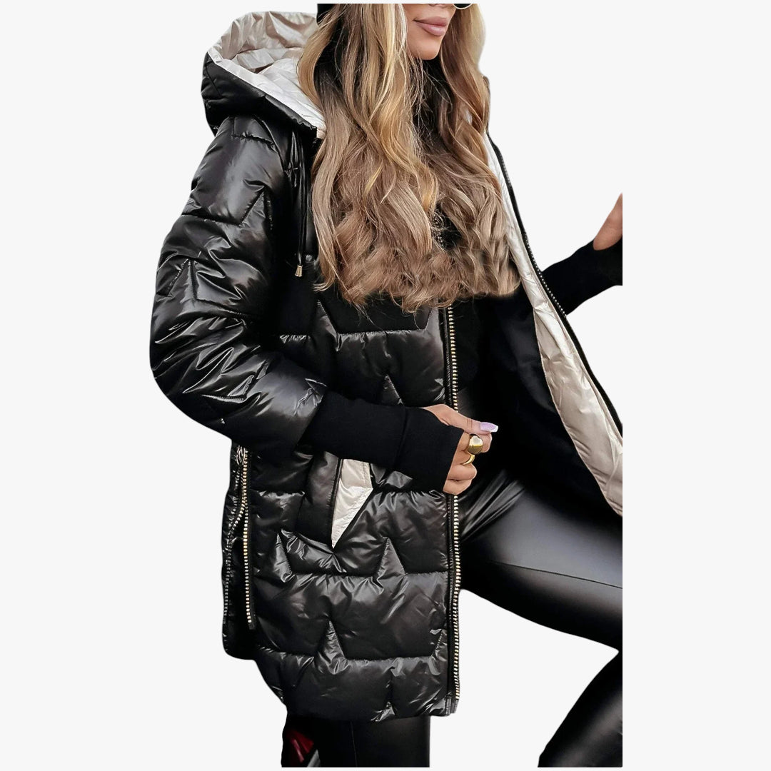 Dame lang quiltet jakke | Vinter