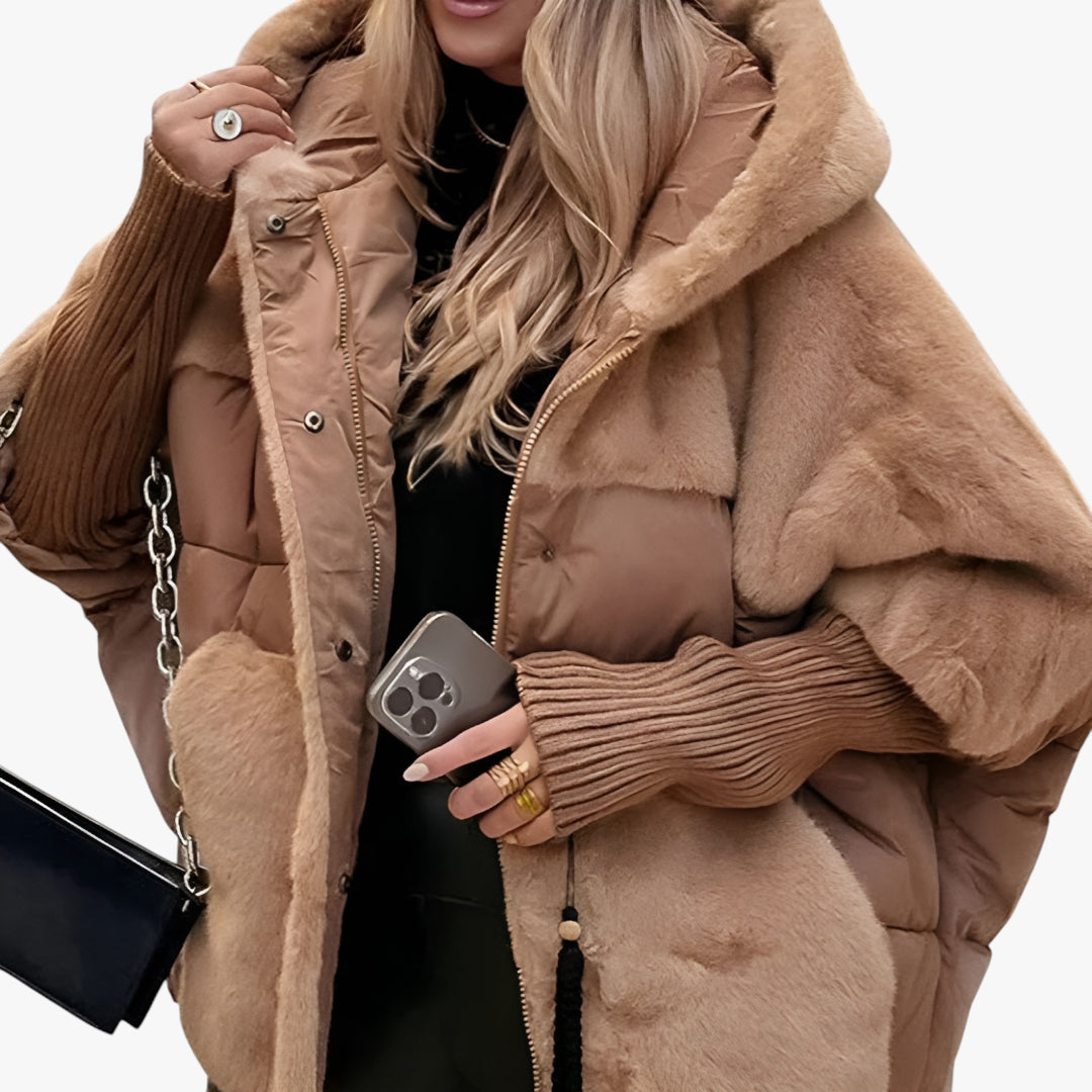 Dame hætte vinterjakke | Quiltet