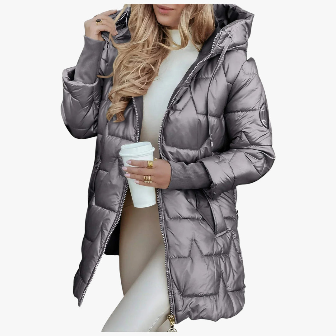 Dame lang quiltet jakke | Vinter