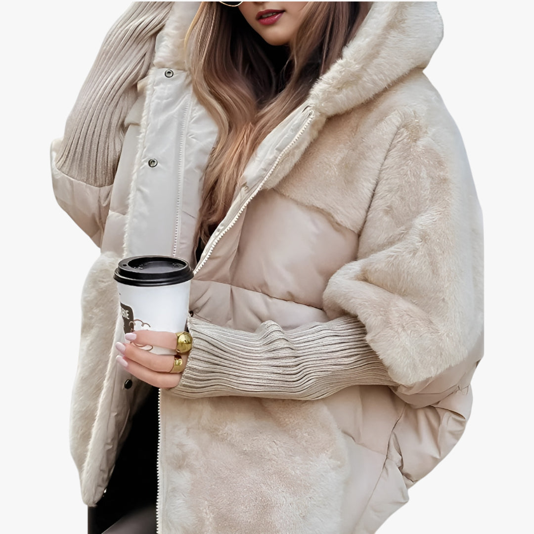 Dame hætte vinterjakke | Quiltet