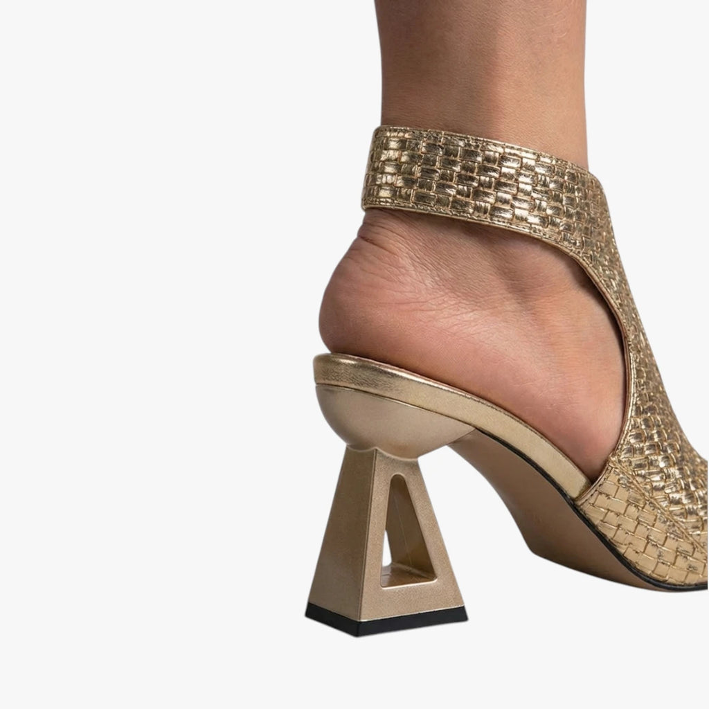 Dame Flettede Højhælede Sandaler med Hæl og Rem