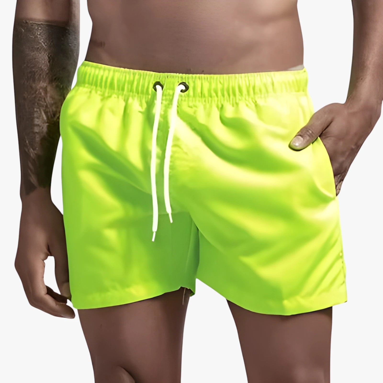 Herre Bade Shorts med Drawstring og Sidelommer