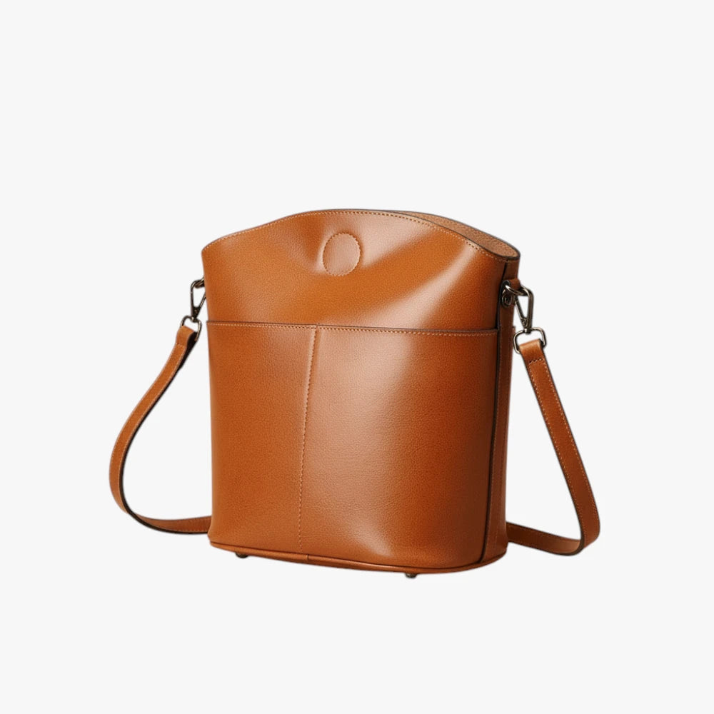 Vintage Skuldertaske med Mange Rum og Skulderrem