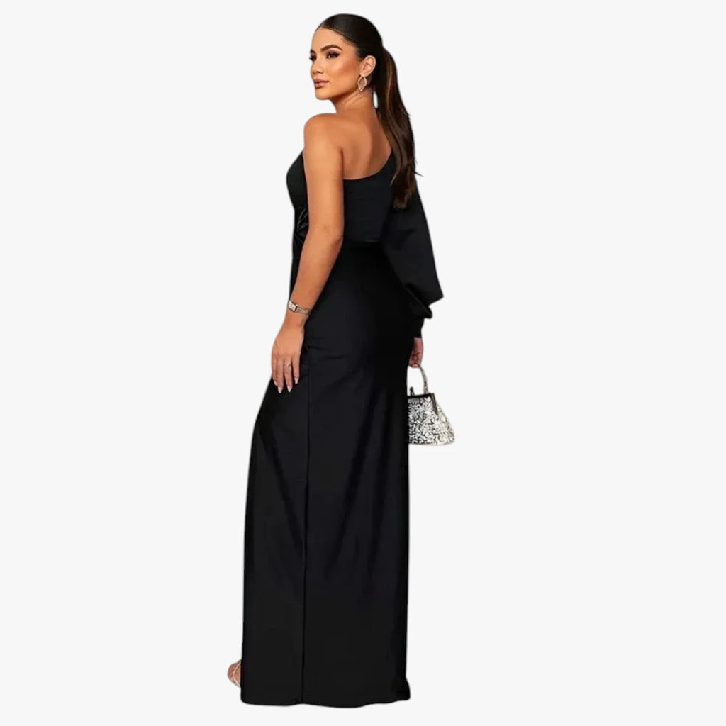 Dame One Shoulder Maxi Kjole til Bryllup med Slids