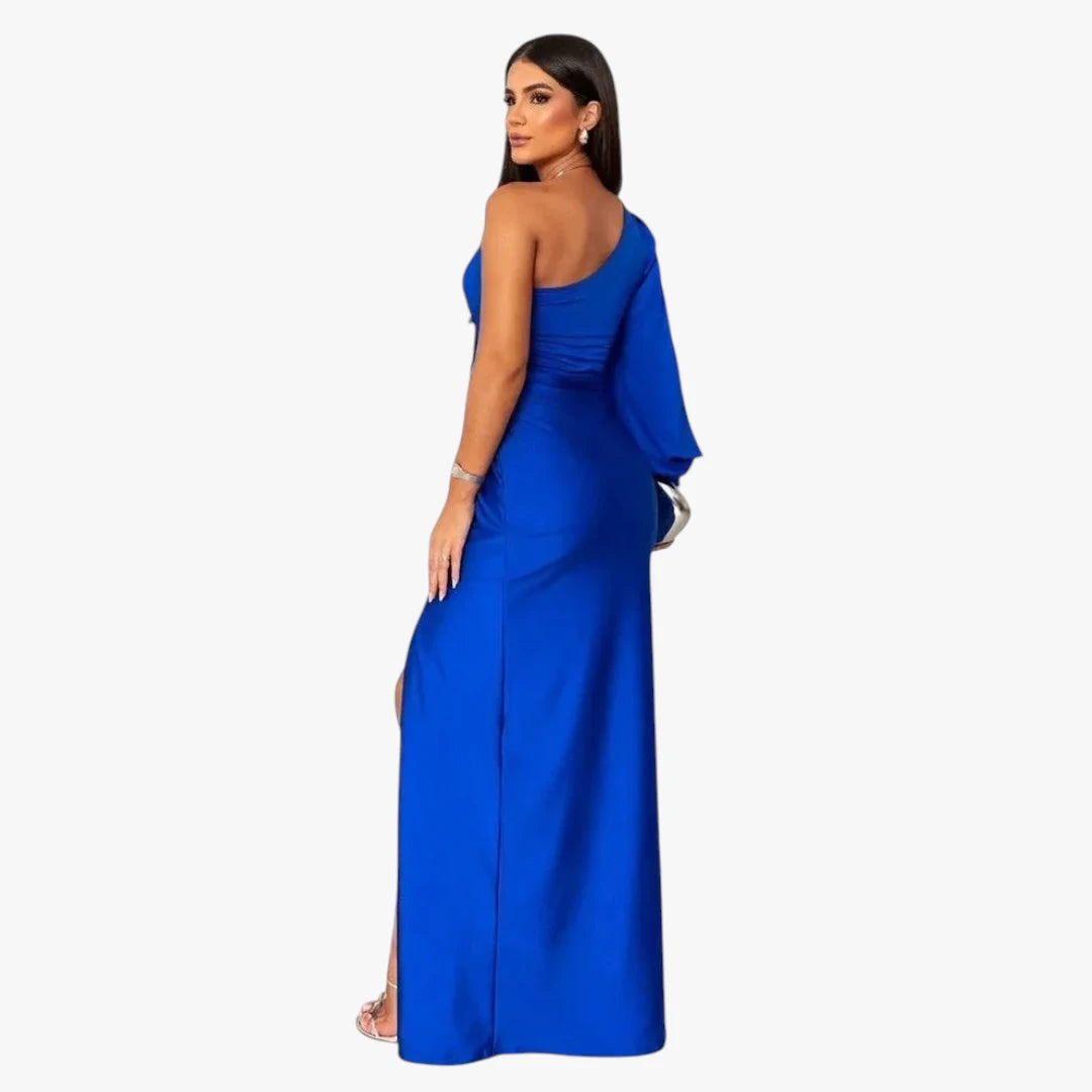 Dame One Shoulder Maxi Kjole til Bryllup med Slids