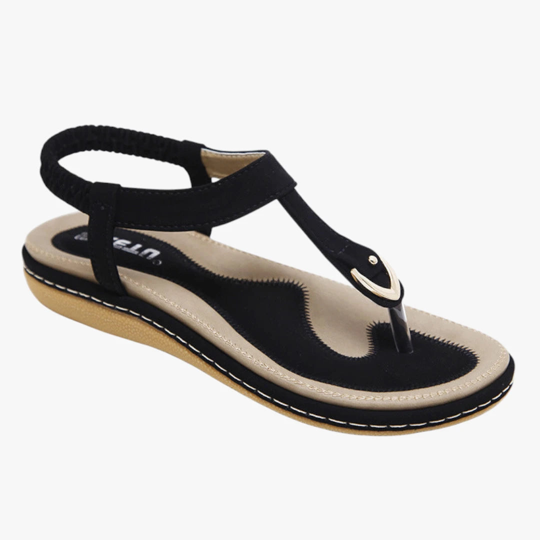 Dame Sunde Flade Sandaler med Svangstøtte og Rem