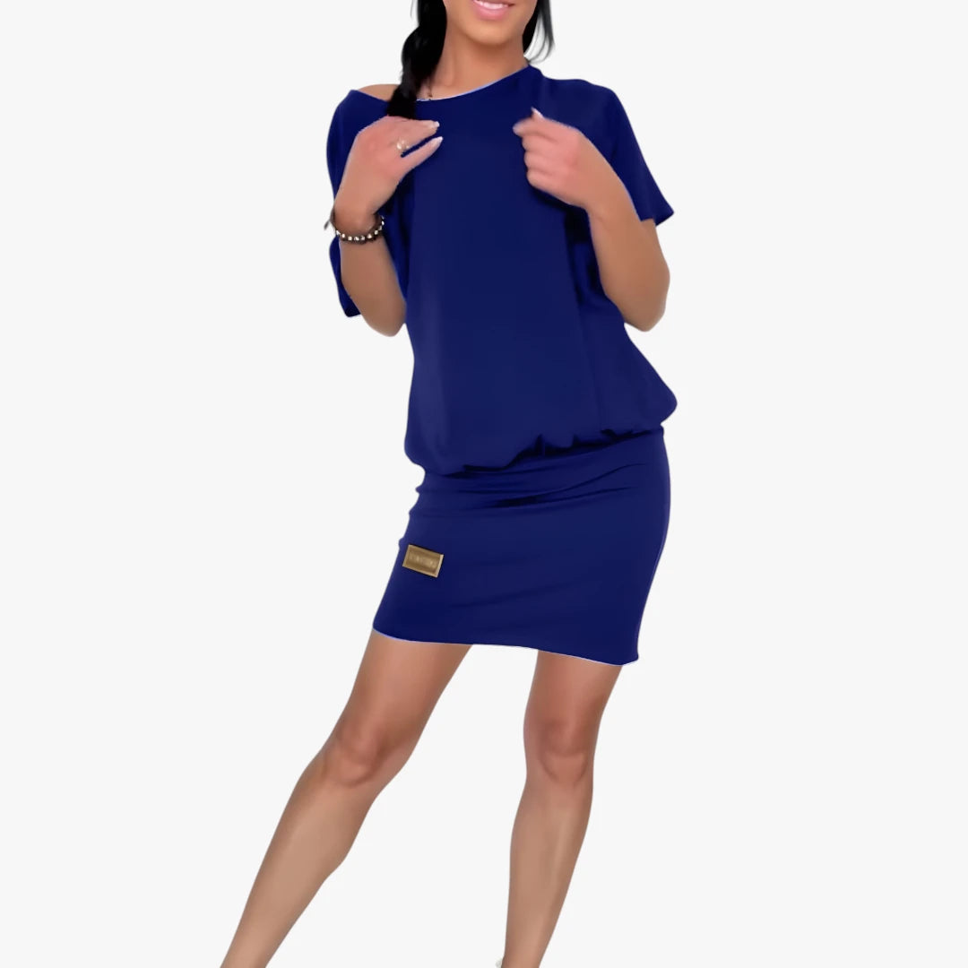 Dame Elegant Mini Kjole med Stram Pasform