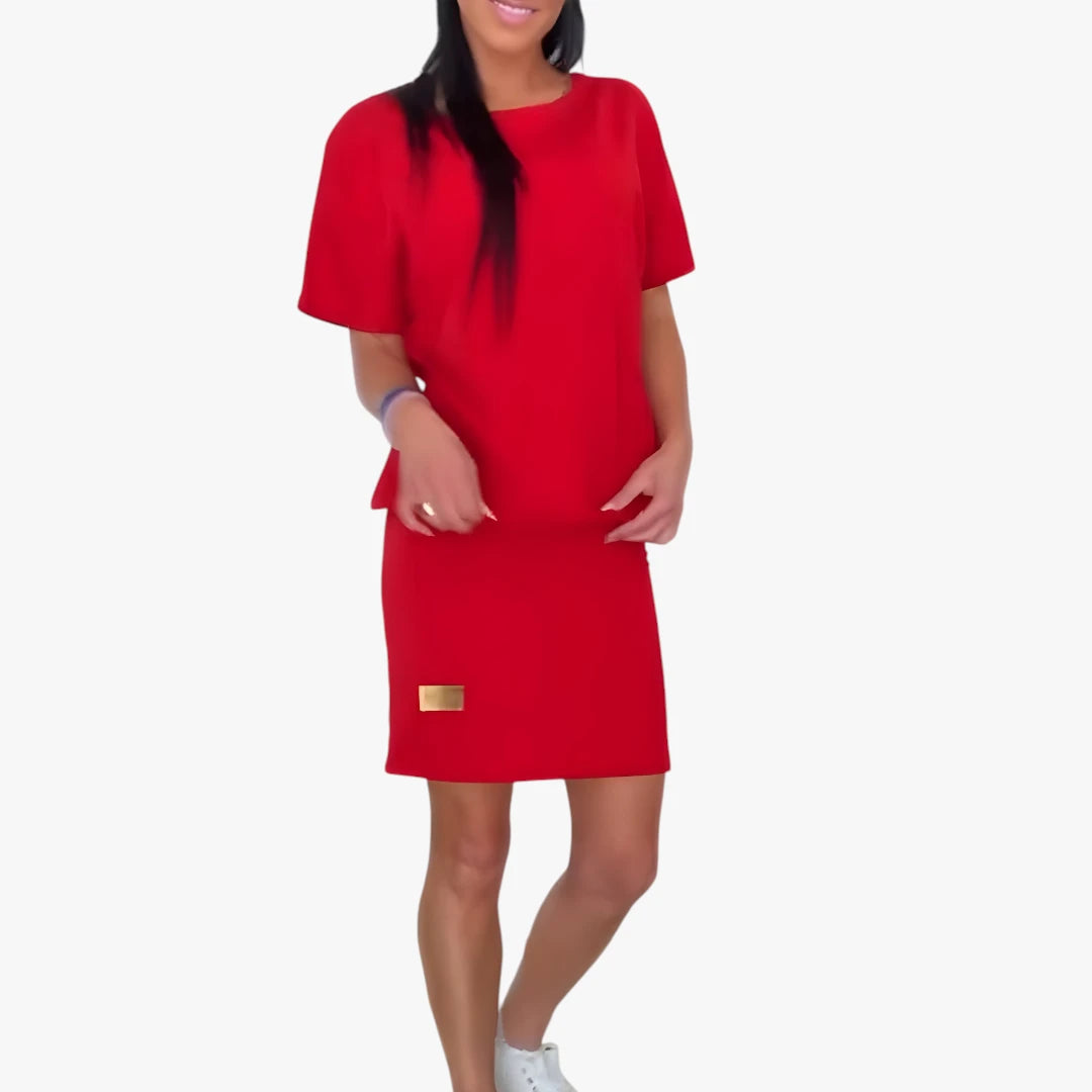Dame Elegant Mini Kjole med Stram Pasform
