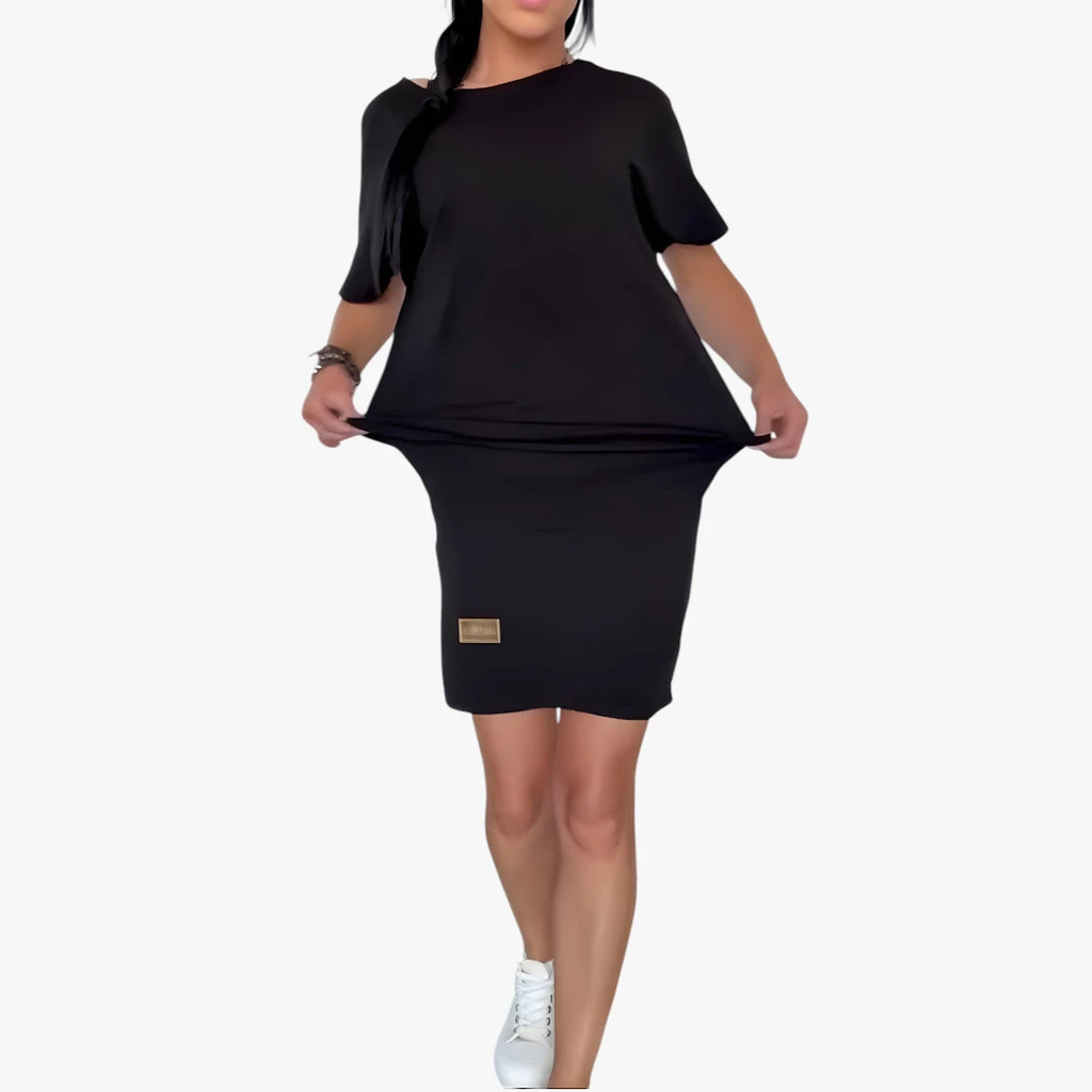 Dame Elegant Mini Kjole med Stram Pasform