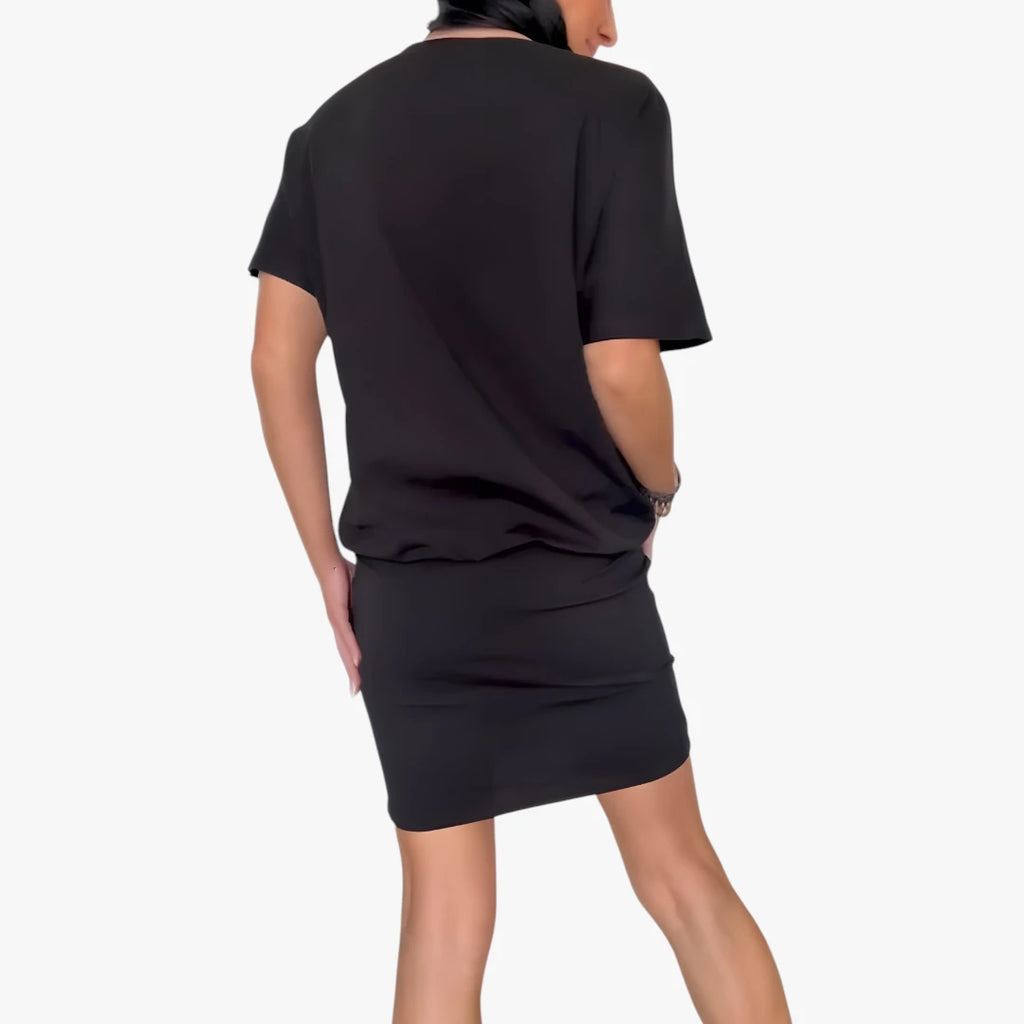 Dame Elegant Mini Kjole med Stram Pasform