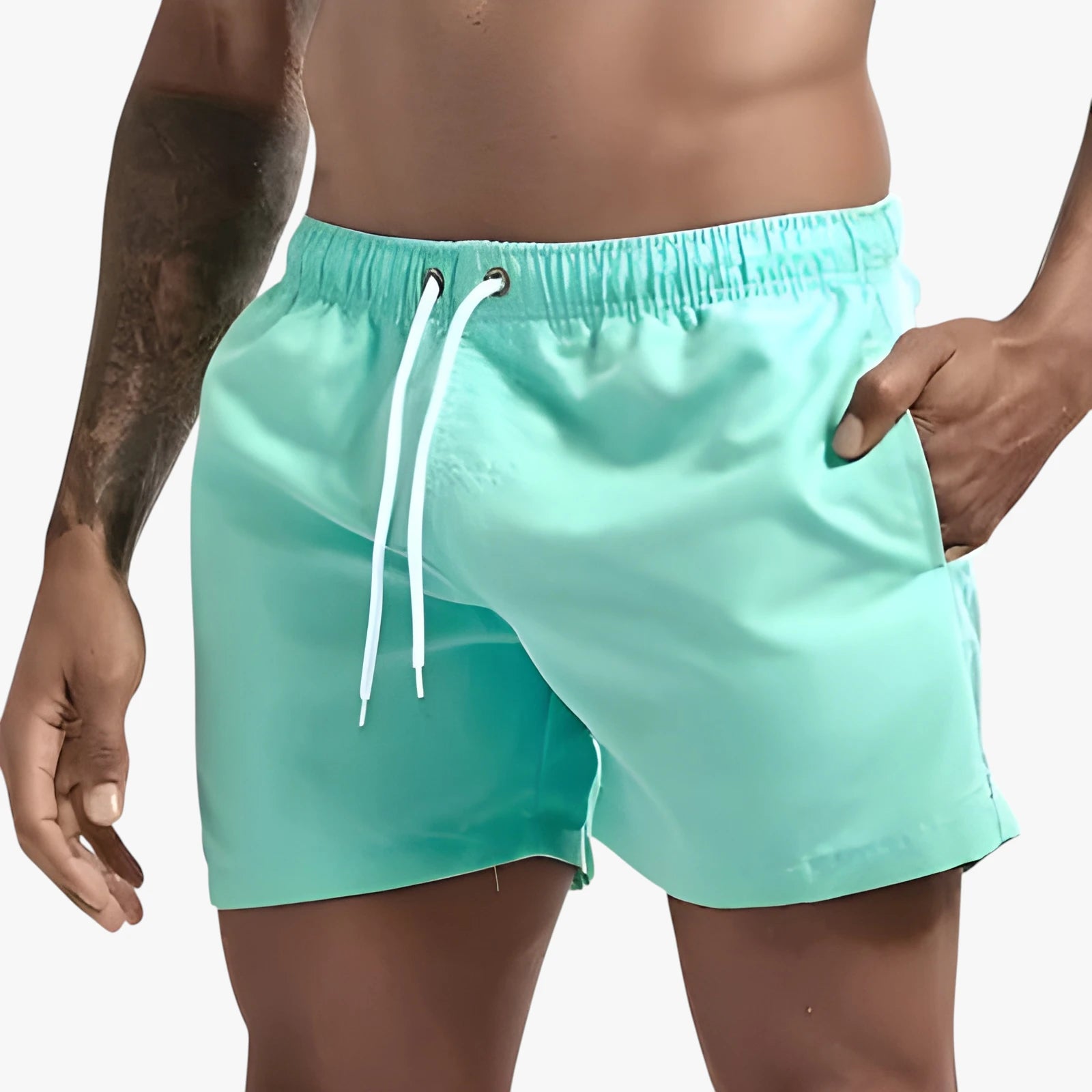 Herre Bade Shorts med Drawstring og Sidelommer