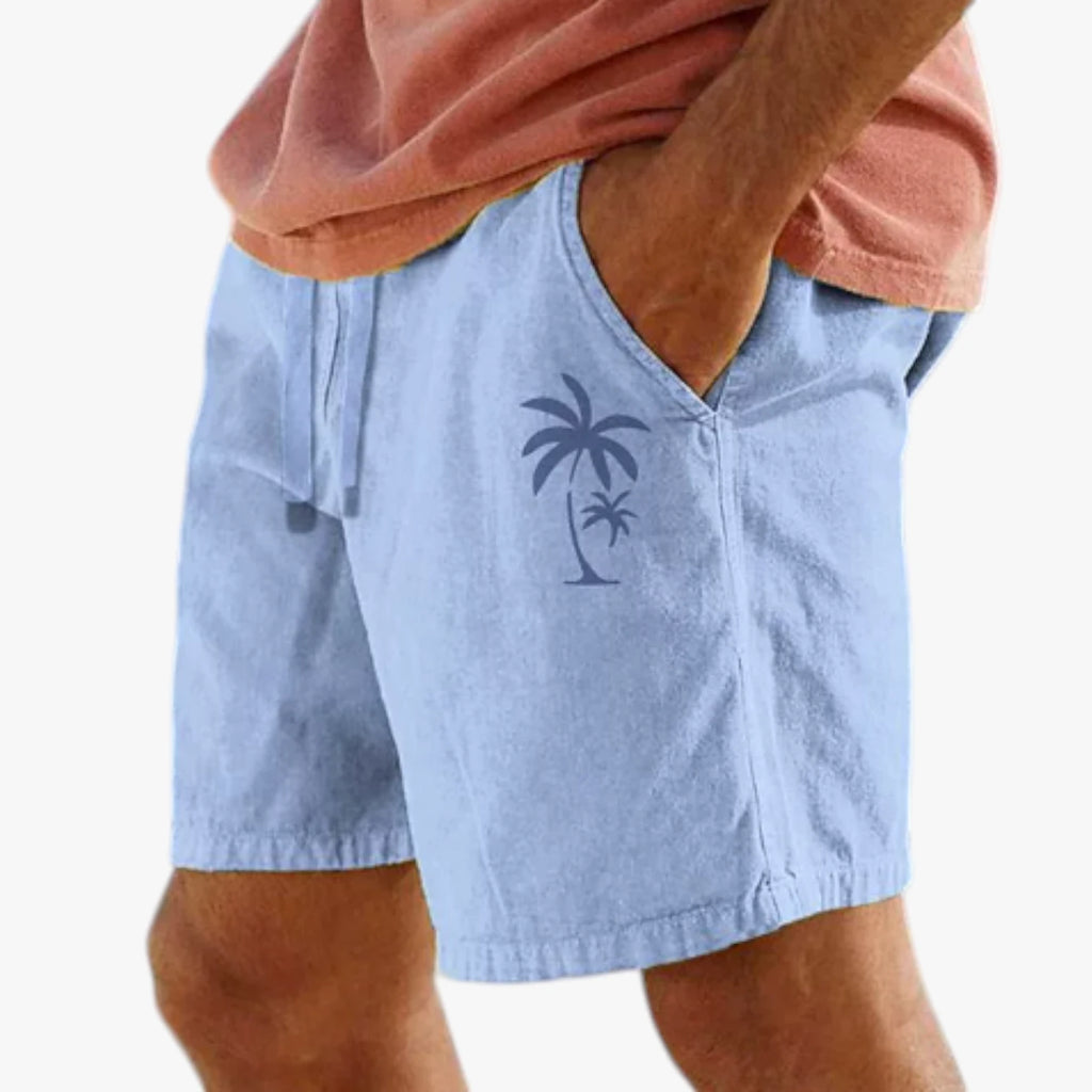 Herre Knælange Løse Shorts med Sidelommer