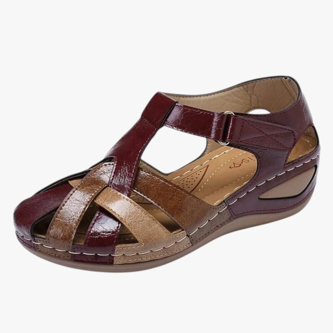 Dame Lukkede Sandaler med Kilehæl og Velcro