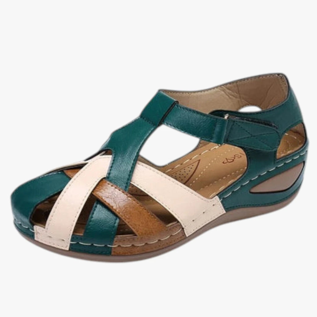 Dame Lukkede Sandaler med Kilehæl og Velcro