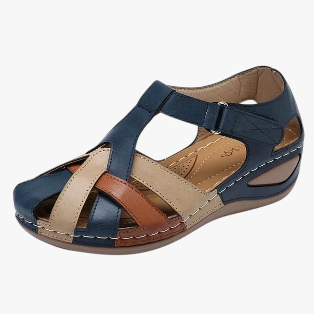 Dame Lukkede Sandaler med Kilehæl og Velcro