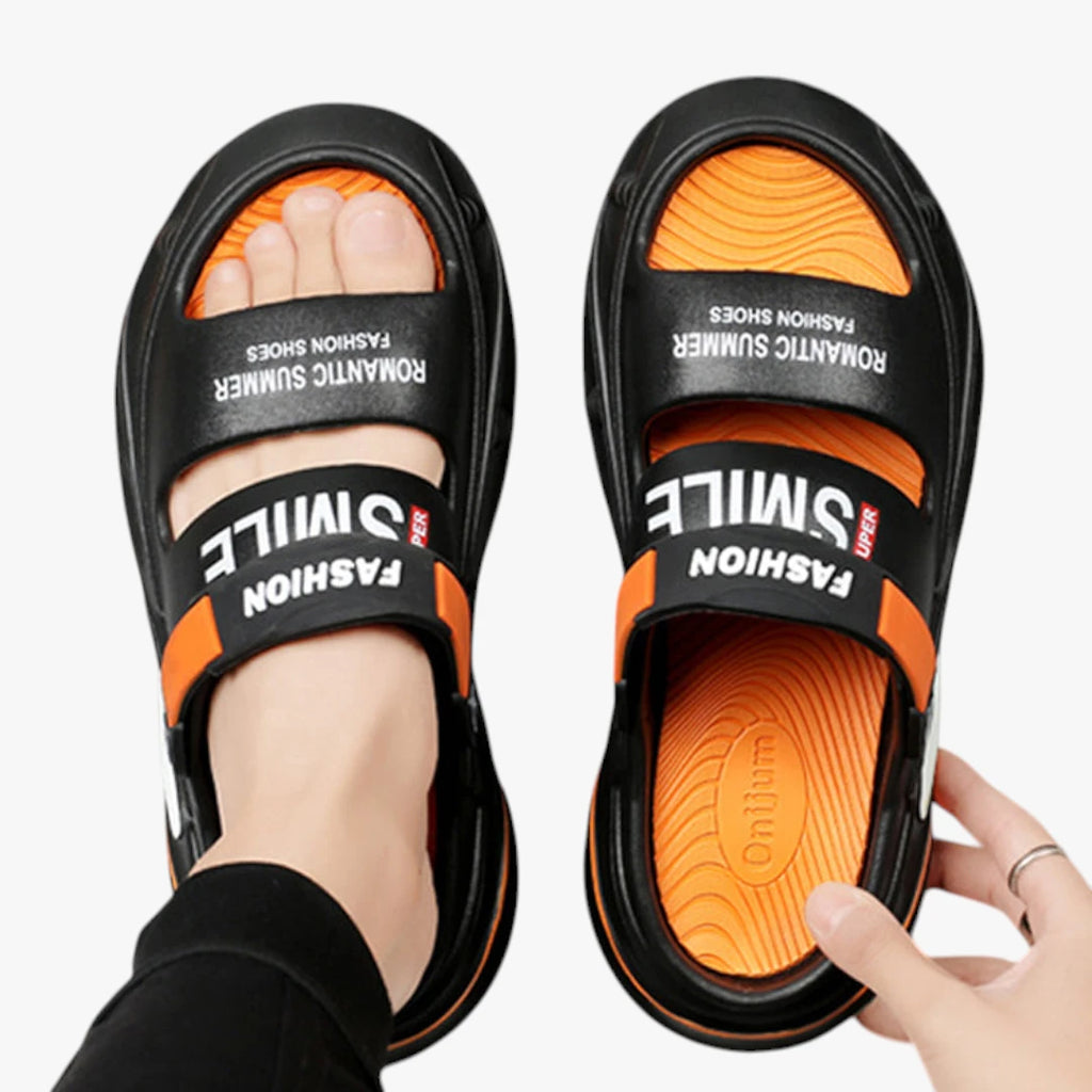 Plateau Badesandaler med Rem og Velcro