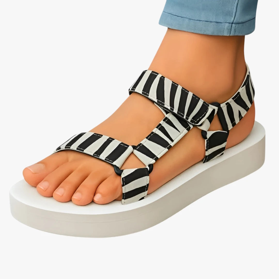Dame Sunde Plateau Sandaler med Velcro og Rem