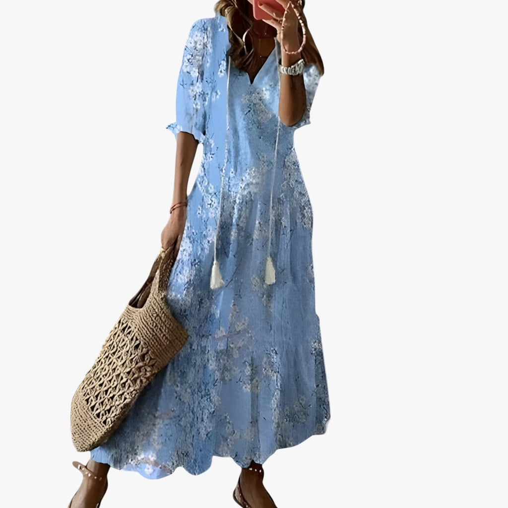 Dame Boheme Maxi Sommerkjole med Frynser